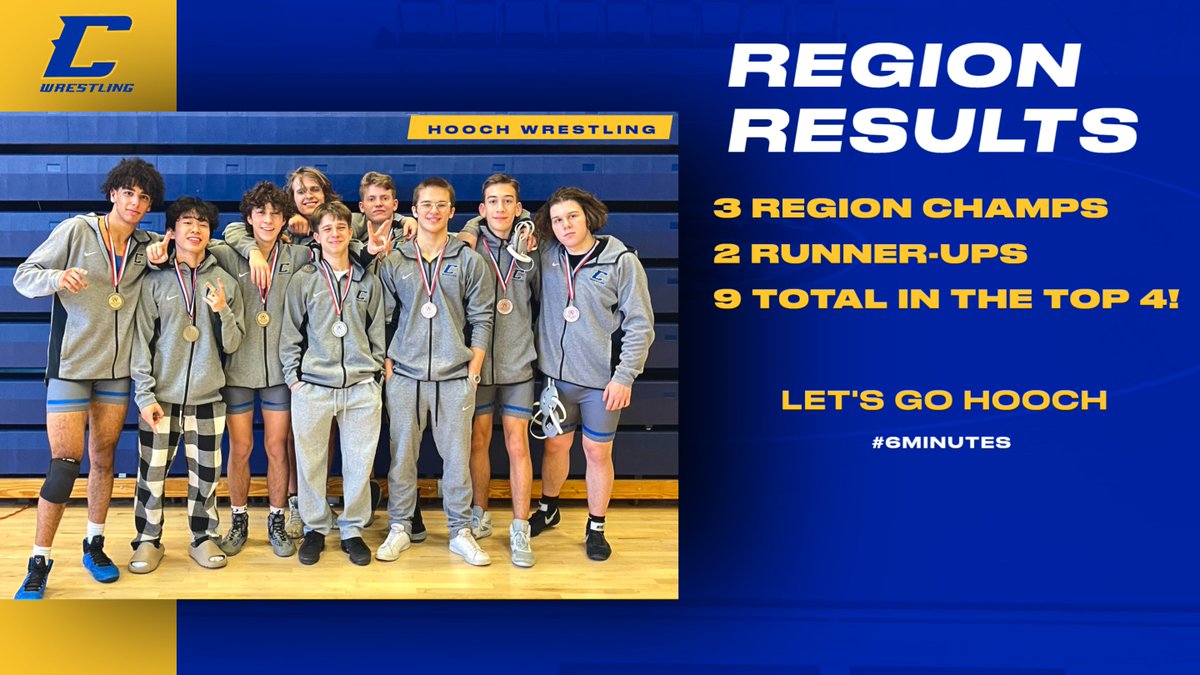 Hoochwrestling's tweet image. Congrats to our 9 wrestlers who are advancing to Sectionals! See you next Saturday at Cambridge. #6minutes 

@HoochHappenings @hoochathletics @Hooch_Athletics @SeWrestle @GeorgiaGrappler