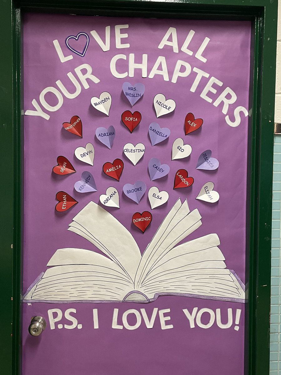 Door decorations done for one of my favorite weeks of the year! <a href="/psiloveyouday/">P.S. I Love You Day</a>  #LoveAllYourChapters <a href="/Lynwood_Avenue/">Lynwood Avenue Elementary School</a> <a href="/SachemSchools/">Sachem Schools</a>
