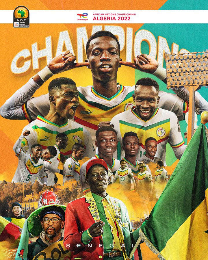 Senegal are winners of the African Nations Championship (CHAN). They beat hosts Algeria 5:4 on penalties

✅ #AFCON2021🏆🥇

✅Africa Beach Soccer Champs 🏆🥇

✅ #CHAN2022 🏆🥇

🔝🔝🇸🇳🇸🇳🇸🇳