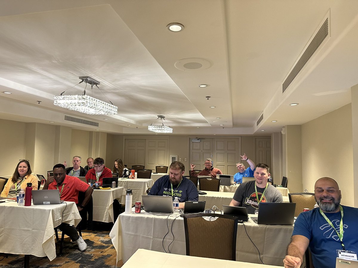 Cisco 9800 Rockstar class <a href="/TheWLPC/">TheWLPC</a> in full swing! Always have great classes at #WLPC ~ Hope to see you all at the conference this week! #Cisco #9800 <a href="/wifitraining/">WiFi Training ~ Building amazing classes!</a> <a href="/mrncciew/">Rasika Nayanajith</a> <a href="/johnamoen/">John Aleksander Moen</a> <a href="/WirelessJimP/">Jim Palmer</a> <a href="/wifi_john/">John Deegan</a> <a href="/DarrellDeRosia/">Darrell DeRosia</a> <a href="/bencanning87/">Ben Canning</a>