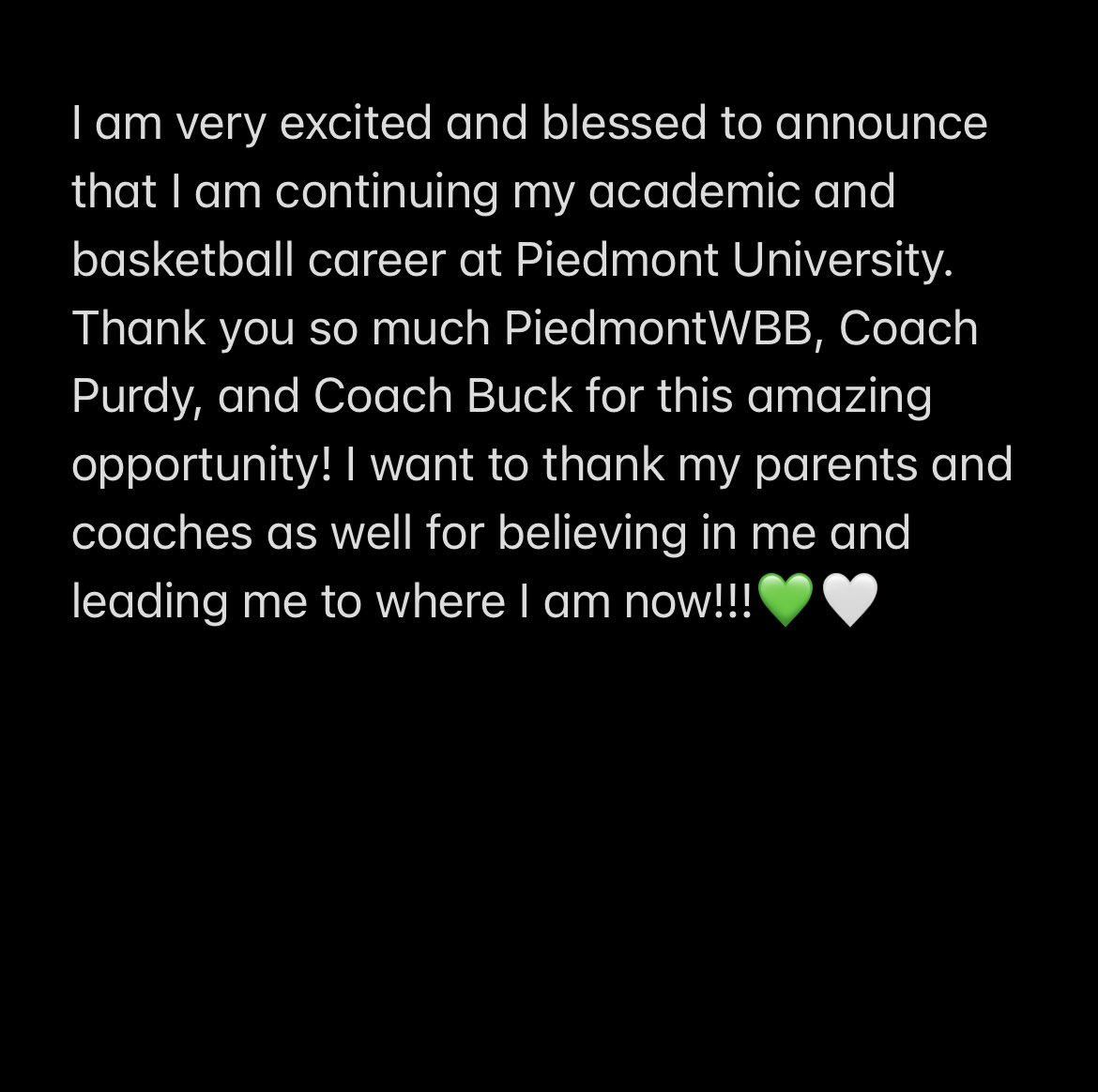alexcwillis22's tweet photo. Let’s go!!!💚🤍 coach Purdy @PiedmontWBB @Coach_Buck03 @NPHSLadyHoops https://t.co/lxgz4SG1wA