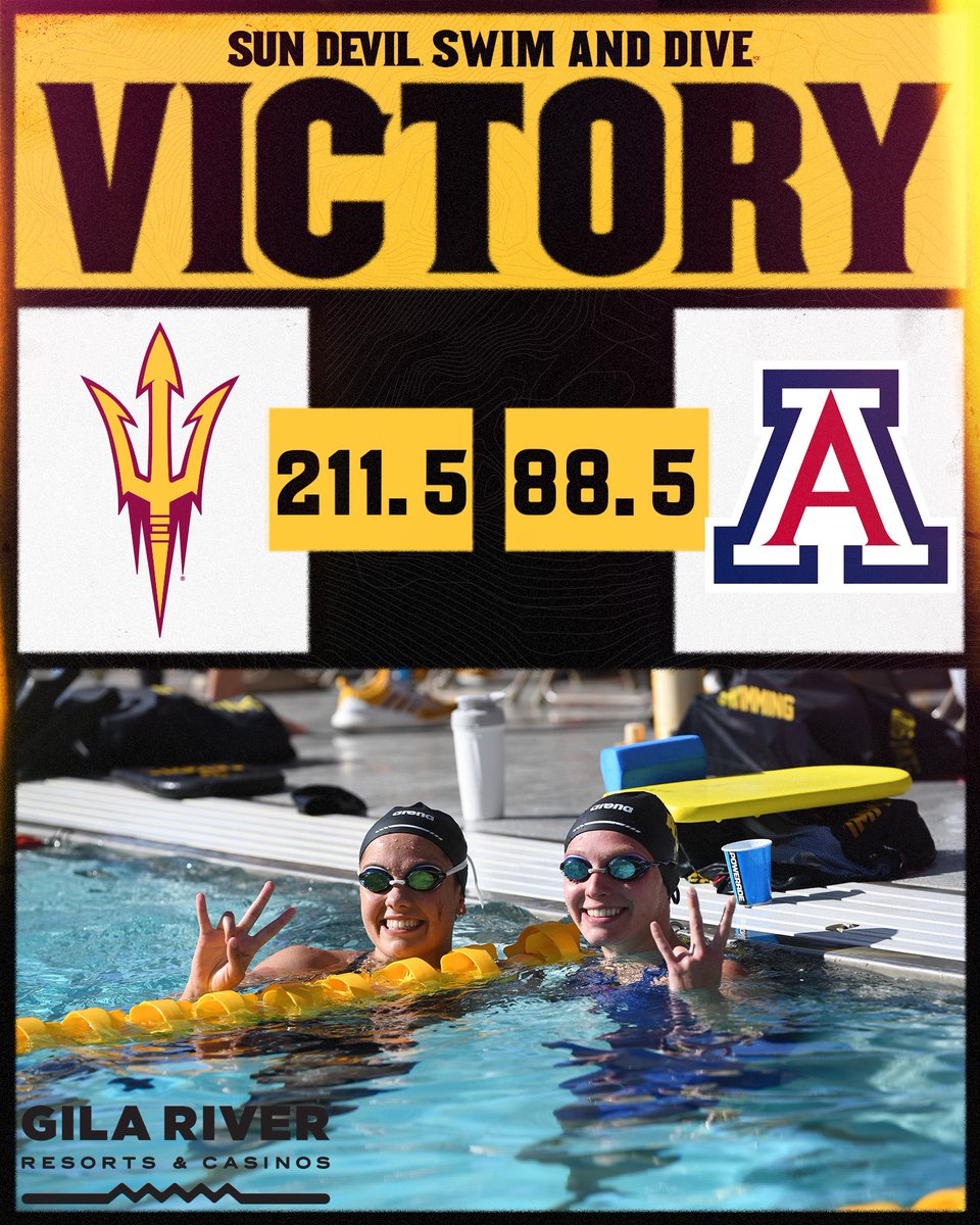 BEAT THE CATS? BEAT THE CATS ✅

Sun Devils sweep the Wildcats ‼️

The 165-point margin of victory by the Men and the 123-point margin of victory by the Women is the largest over Arizona since at least 1998 😈