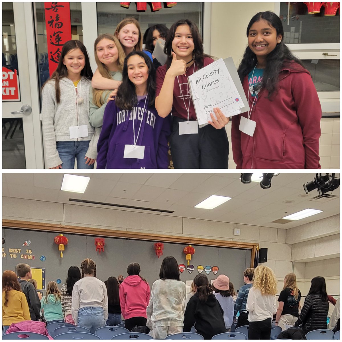Earlier this week, 6th grade All County Chorus students had their first site rehearsal singing with students from around the region! They had a great time!