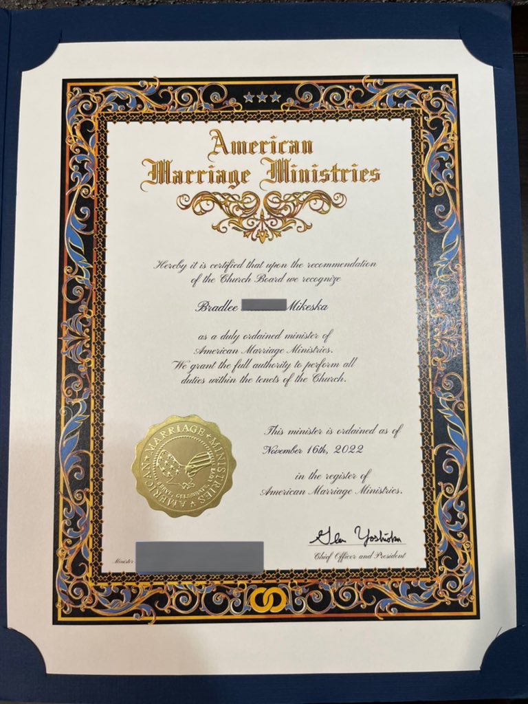 BradMLee's tweet image. … the Father Of Fun is available for your Weddings. 

#Ordained and available