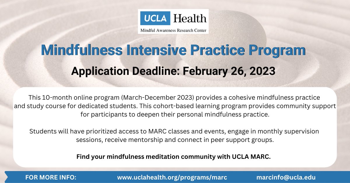 Apply for UCLA MARC's Intensive Practice Program 2023 Cohort Today! uclahealth.org/programs/marc/…