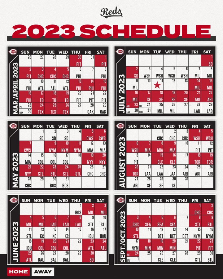 Cincinnati Reds Schedule 2023 Printable