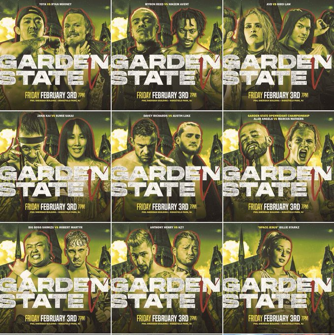Last night's @GardenStatePW #GardenStateV was an absolute blast!! If you didn't catch it live, be sure to check out the full event, available on Garden State's YouTube! Exciting debuts, international competitors, first time match-ups, oh my!! 🔗: youtube.com/live/BlUv-_BOX…