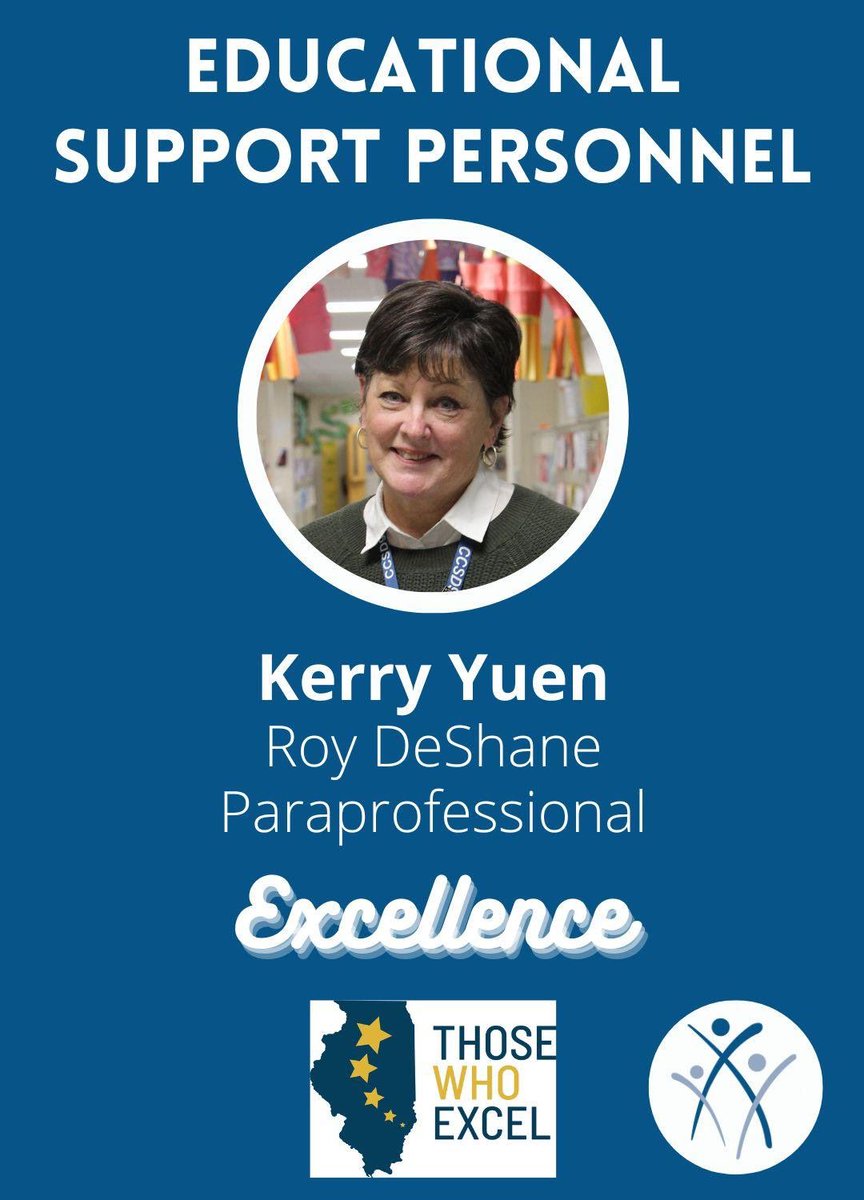 We are so proud of Mrs. Yuen. We are so lucky to have such a talented and dedicated paraprofessional and friend! #ccsd93
