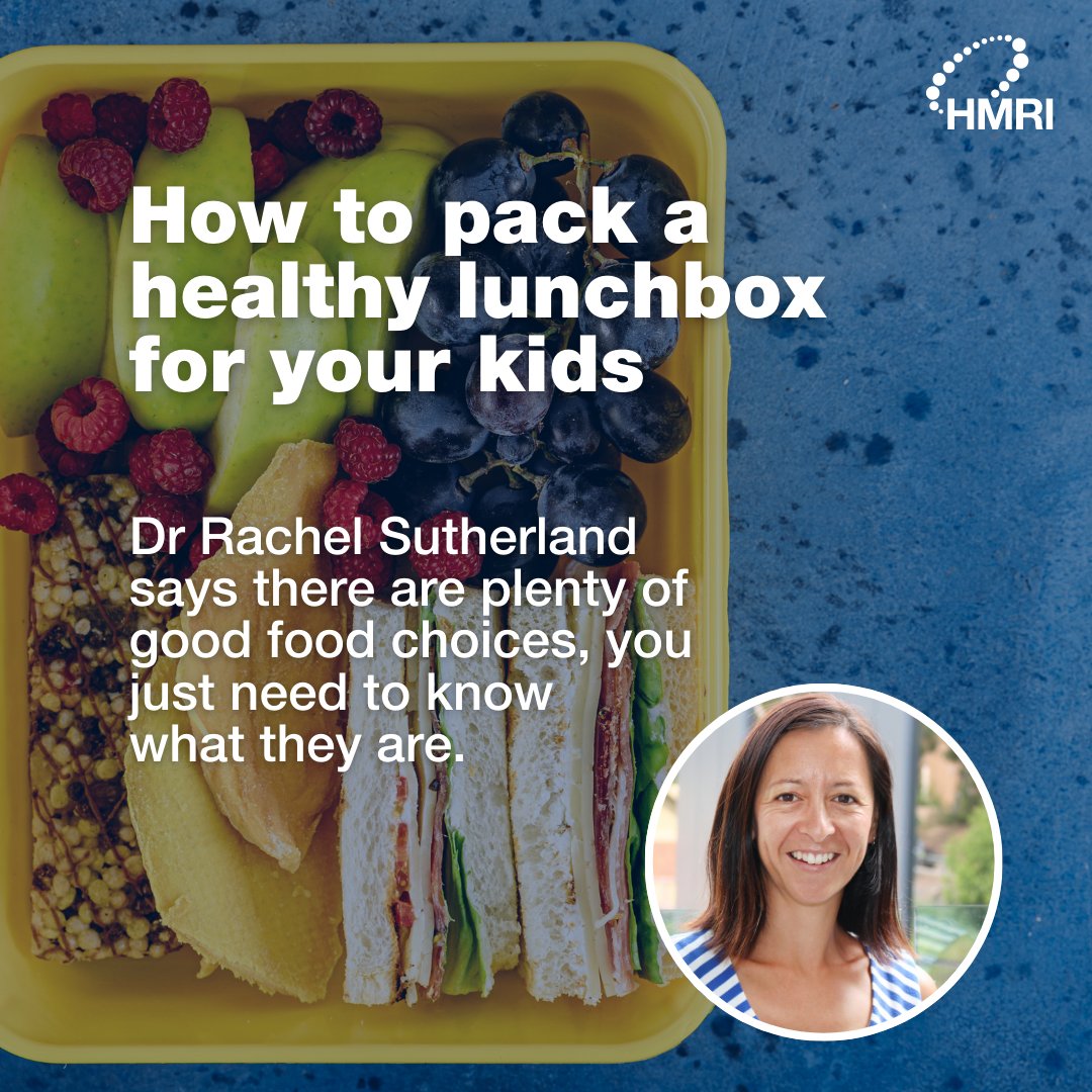Hunter Medical Research Institute (HMRI) (@hmriaustralia) on Twitter photo Dr <a href="/RachSutherland/">Dr Rachel Sutherland</a> from #HMRI_PopulationHealth Research Program has shared her #BackToSchool advice on how we can make healthier lunchbox choices based on our #SWAPIT program
More 👉 hmri.org.au/news-article/h… Dr <a href="/RachSutherland/">Dr Rachel Sutherland</a> from #HMRI_PopulationHealth Research Program has shared her #BackToSchool advice on how we can make healthier lunchbox choices based on our #SWAPIT program
More 👉 hmri.org.au/news-article/h…