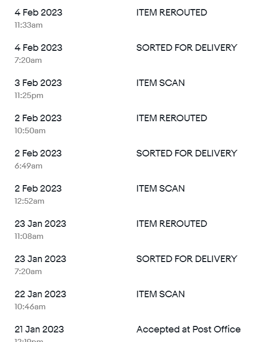 draymic's tweet photo. @RoyalMail You really need to sort out the routing for my address. This is just not acceptable. https://t.co/1HCQebspy0
