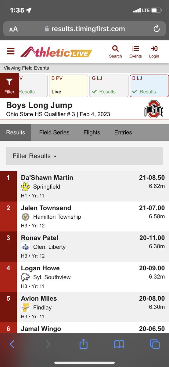 Nice little PR for the first jump of the year !! @moedouglass7_sr #longjump #indoor2023 #StateQualifier