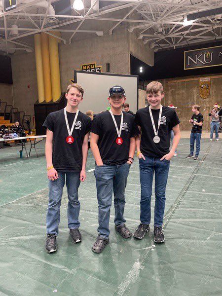 DWebbTech's tweet image. SUPER proud of the @SWMSBGKY Team Silver robotics team! Third in the state out of 24 teams in the @firstlegoleague robotics challenge @nkuedu today! Increased their score from 175 to 285! Outstanding teamwork and problem-solving by this great group! Go Spartans!