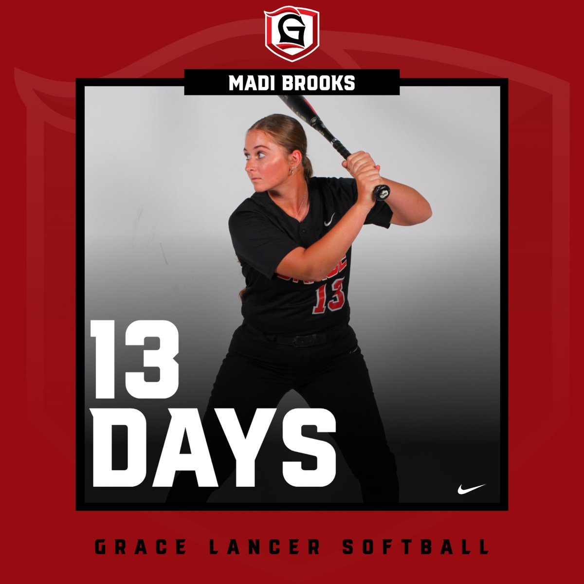 GC__Softball's tweet photo. 1️⃣3️⃣ days until first pitch 🥎

#LancerUp⚔️ | #TheLake https://t.co/z4KOhYsT2U