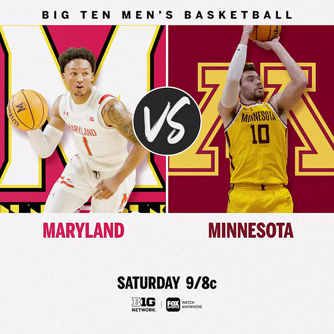 Big Ten Network on Twitter "🏀 𝗧𝗢𝗡𝗜𝗚𝗛𝗧 𝟵 𝗣𝗠 𝗘𝗧 Maryland vs Minnesota