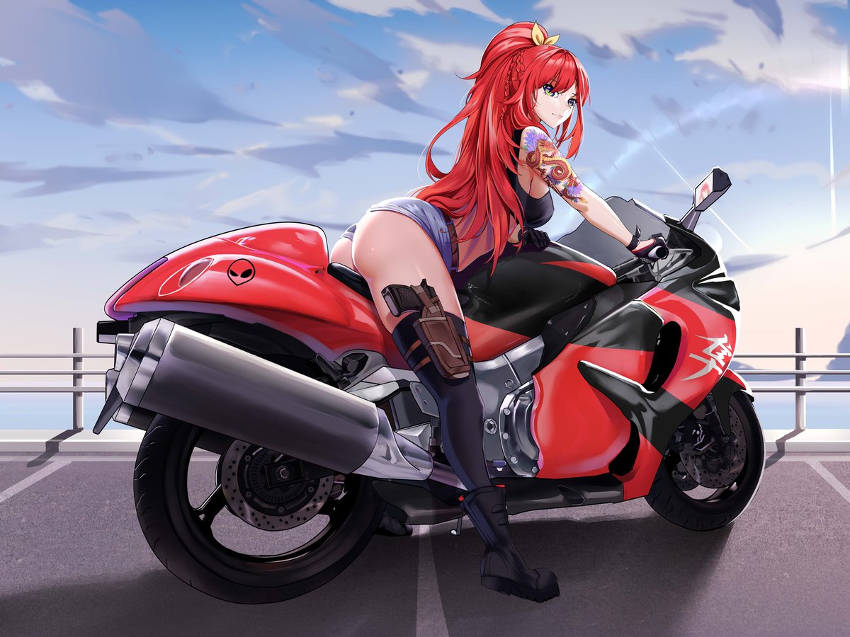 EllyVtuber's tweet photo. hell on wheels 🔥 https://t.co/WInv29bokx