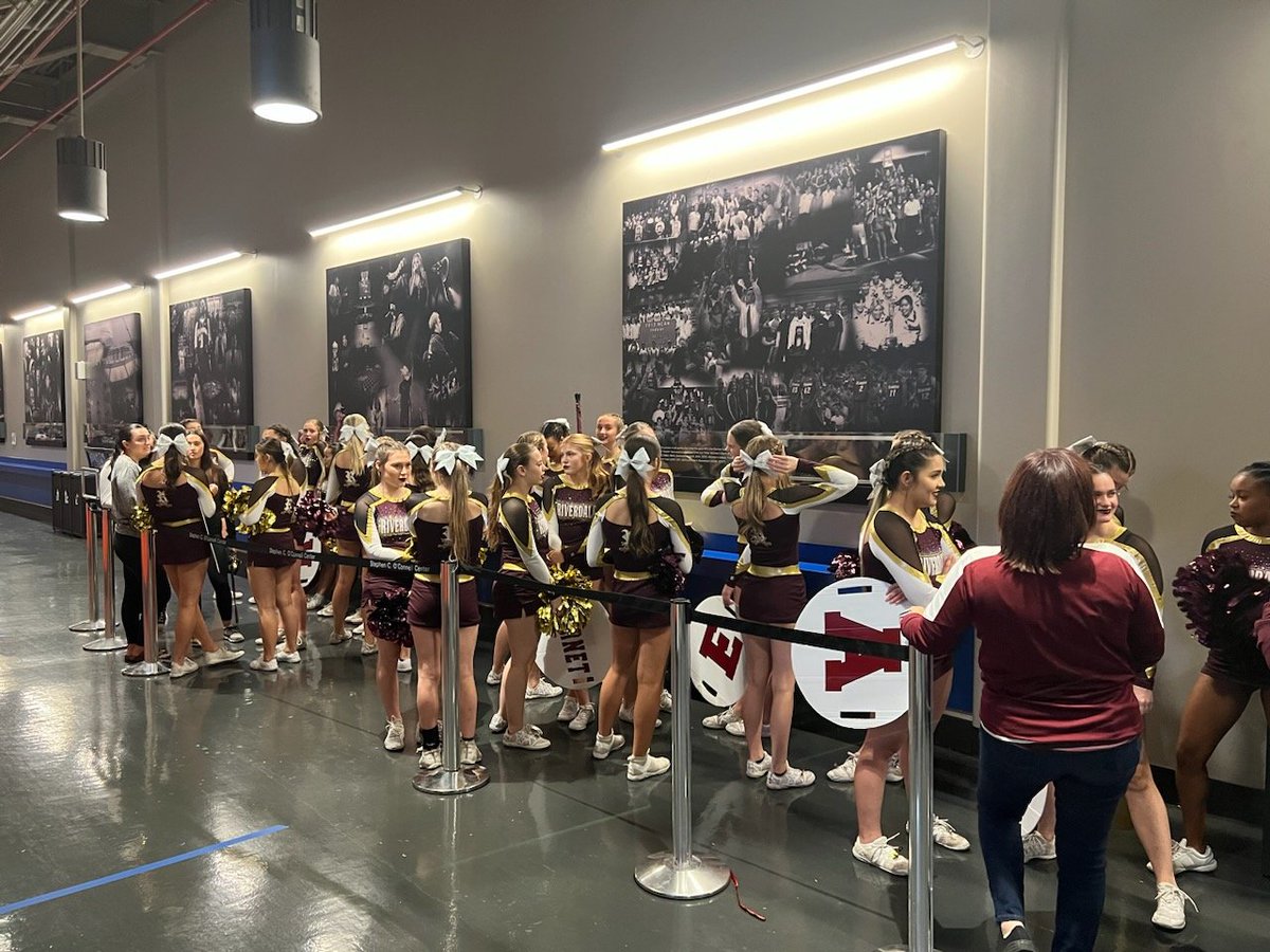 Raider Cheer at State Championship waiting about to warm up!