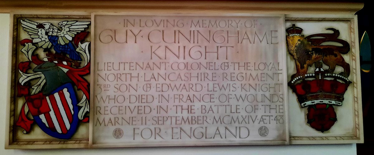 InscriptionsWw1's tweet photo. #RememberedHere
Lieutenant Colonel Guy Cunninghame Knight
Who died in France of wounds received in The Battle of Marne 11 September 1914
Aged 43
"FOR ENGLAND"
#StJohnTheBaptistChurch #Wolverley #Kidderminster
#WW1 #LestWeForget
Online records via https://t.co/xPZr3tG0Lt https://t.co/FCKIgYdu59