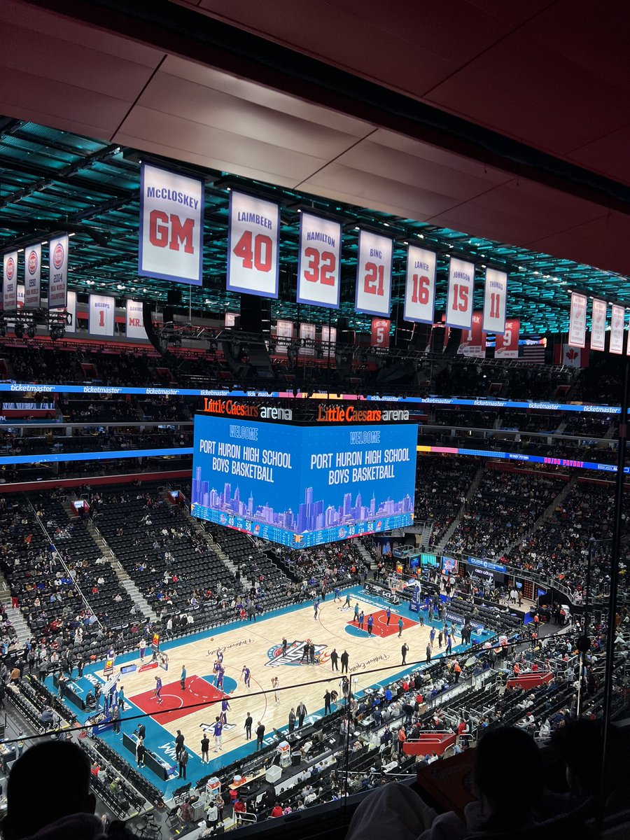PHHS_Bball's tweet photo. Got to spend the day in Detroit today!  Played L’Anse Creuse on the Pistons Court.  Spent a couple hours in the Charles H. Wright Museum of African American History.  Then took in a Pistons game tonight.  Played, learned, bonded!  #Team #BiggerThanBBall https://t.co/s66knGqpq1