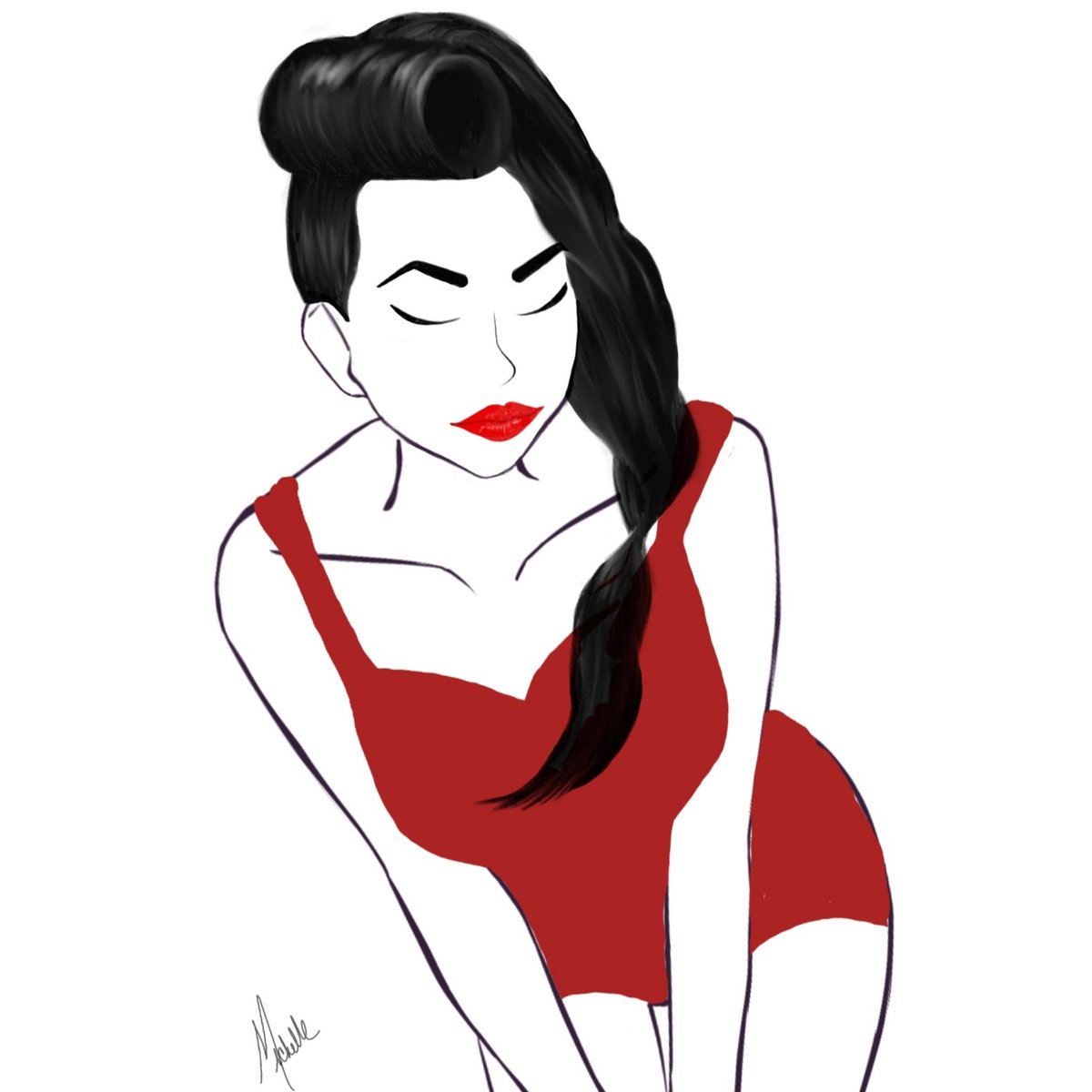 mpenningtonart's tweet photo. Work in progress after a LONG art block.

I'm kind of in love with her ❤️

#art #pinupgirl #rockabilly #digitaldrawing #saturday #sexy  #sketchpad #drawing #ArtistOnTwitter #love #artshare #digitalart https://t.co/rJpvbKK6Jr
