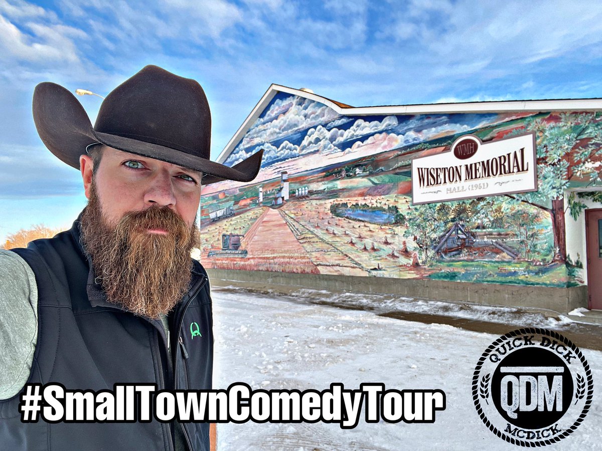What up Wiseton, SK?!?  Let’s shake the roof on this ol hall!!  

#SmallTownComedyTour continues!!