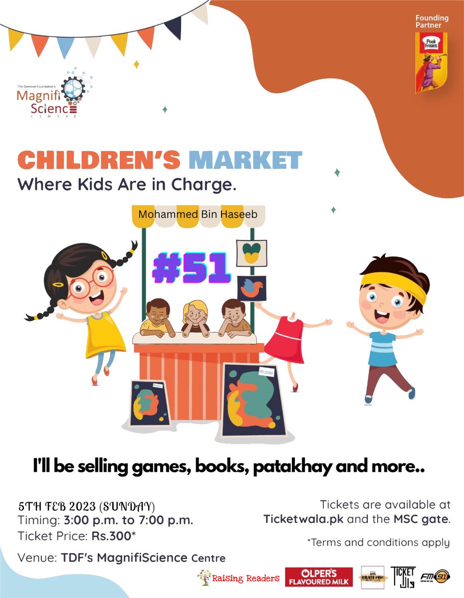 raisingreaders_'s tweet photo. Check out Stall Number 51 at Children's Market (by TDS Magnifi Science) - Sunday, 5th Feb between 3PM to 7PM only!

An excellent learning and fun place/mela for kids of all ages :)

#Karachi #Children https://t.co/pUvVe8BUjS