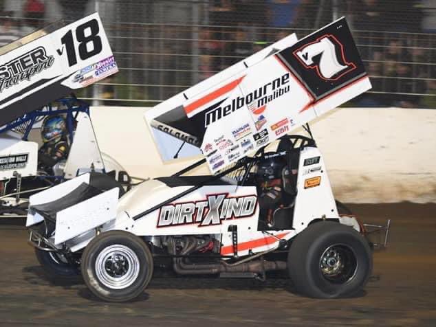XXXRaceCo's tweet photo. Double the Feature WINS - Congratulations to Paul Solomon in the #V7 360 Sprint and Congratulations to Chris Solomon in the #V83 410 at Moama Heartland Speedway NSW Australia February 4th, Solomon Brothers driving Triple X chassis’s for Dirt X IND Motorsports House Cars. https://t.co/V88m09o6Bb