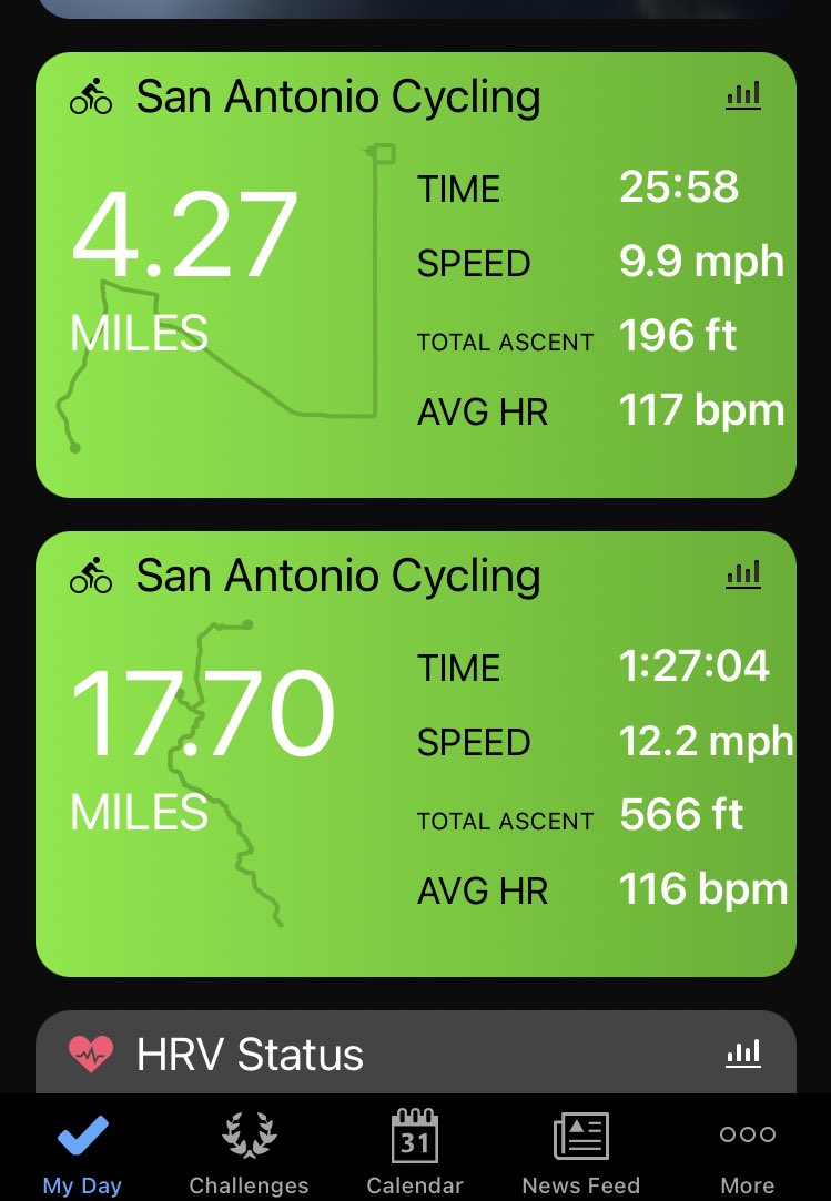 A glorious day to ride a bike in #SATX! Logged 2 separate miles bc stopped to get food I forgot I’m meeting some friends tonight at a brewery. I’m running out of time so I’m going to run there to get some miles in!! #ASC2023 #GetOffYourAAS