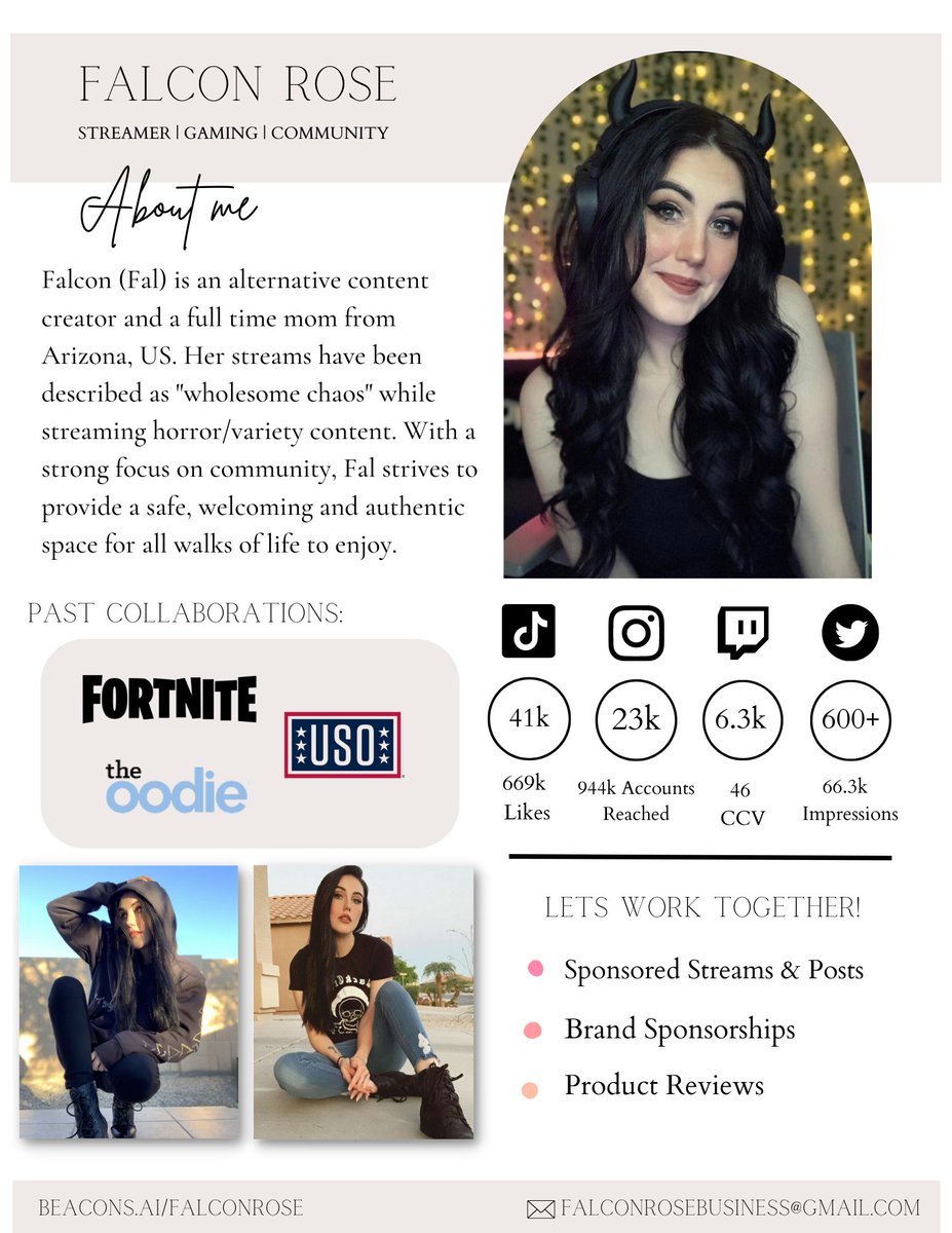 falconrose_'s tweet photo. Finally made a media kit! Hoping to work with some awesome brands this year. Who would you like to see me work with?

#mediakit #twitch #twitchstreamer #alternative
@HotTopic  @BlackCraftCult  @disturbiaco  @trulyseltzer  @LiquidDeath https://t.co/LqgBg5A4wS