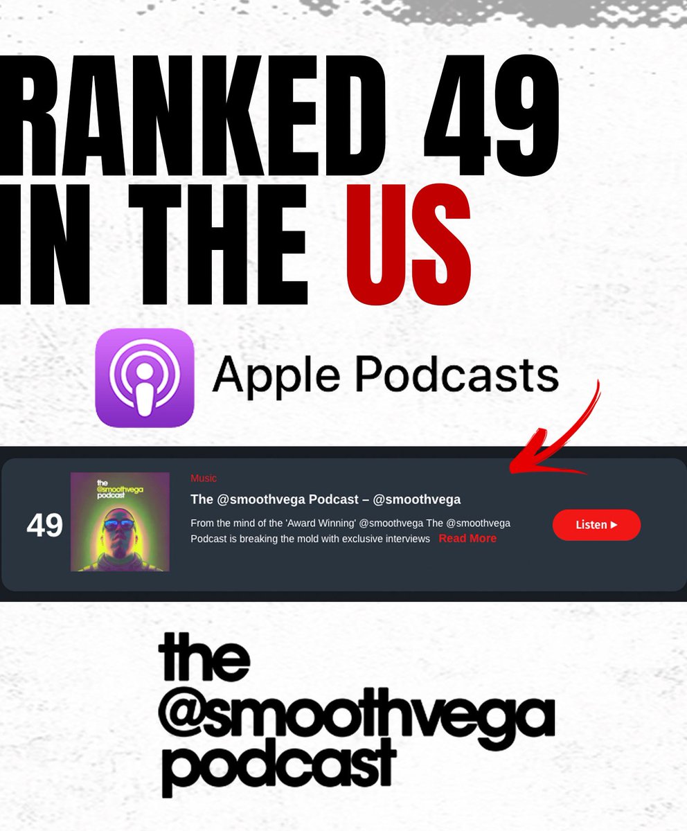 smoothvega's tweet photo. believe me when I say I’m the most underutilized in all of Texas… stats don’t lie 

• Top 5% Creator [Ticket Sales] in the region (Texas) on @eventbrite 

• Number 41 Podcast [Music] in the USA on @Spotify 

• Number 49 Podcast [Music] in the USA on @ApplePodcasts https://t.co/a9ON0RhXfc