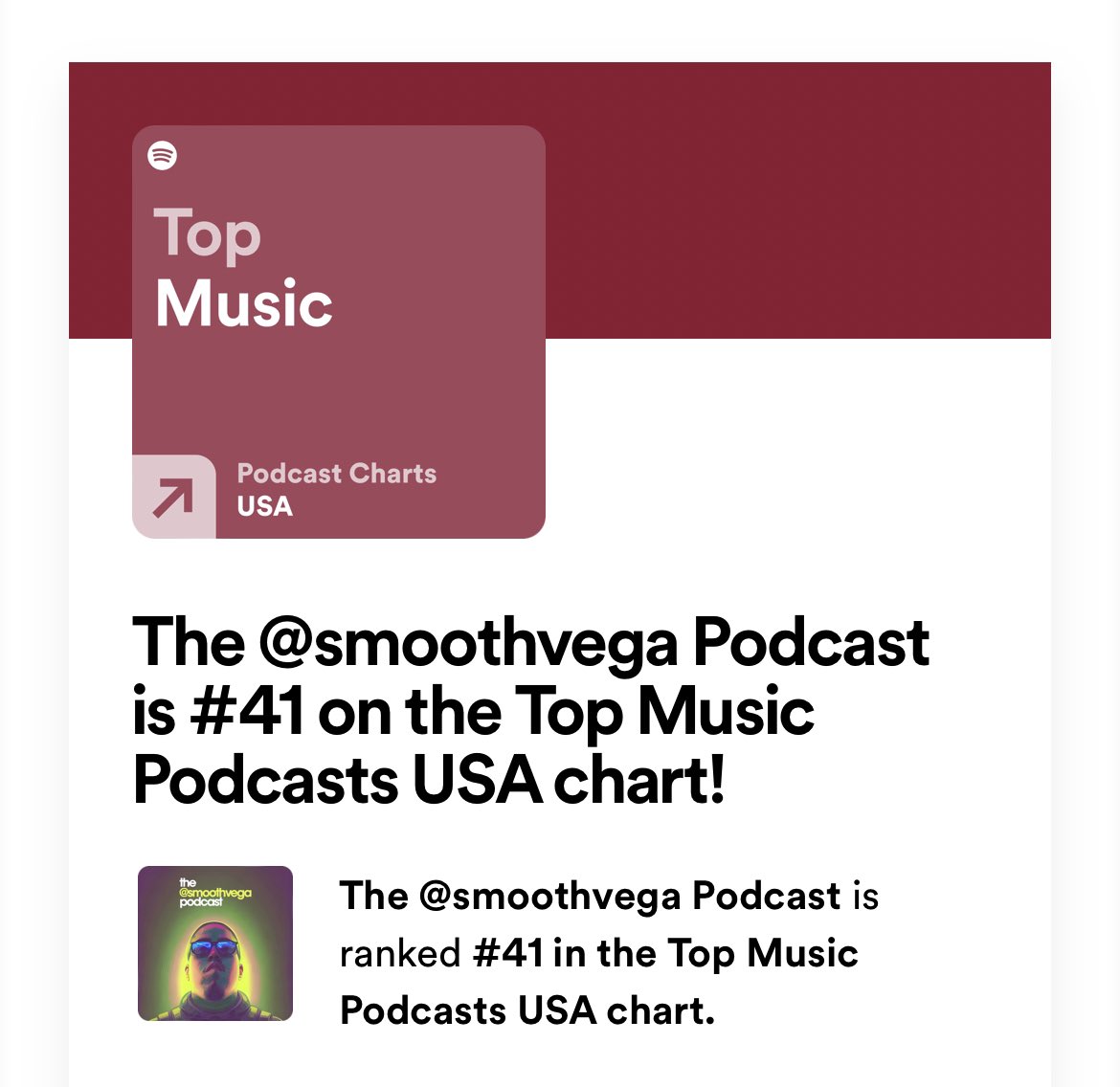smoothvega's tweet photo. believe me when I say I’m the most underutilized in all of Texas… stats don’t lie 

• Top 5% Creator [Ticket Sales] in the region (Texas) on @eventbrite 

• Number 41 Podcast [Music] in the USA on @Spotify 

• Number 49 Podcast [Music] in the USA on @ApplePodcasts https://t.co/a9ON0RhXfc