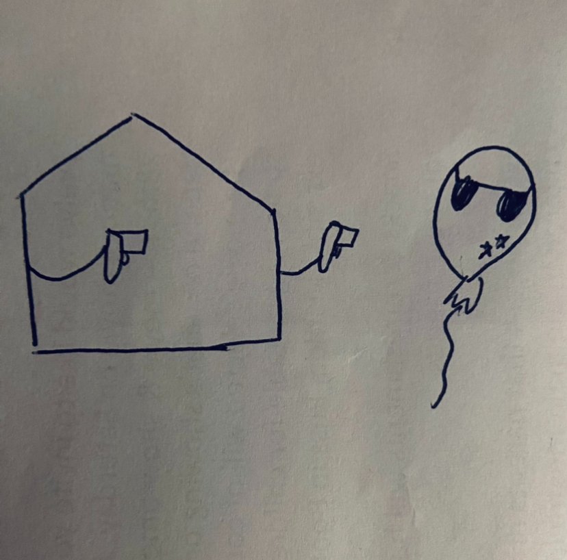 ndn_gnzls's tweet photo. i asked my 7 year old brother what he thought this picture was and he said "a house with guns shooting a cool balloon"

(pls tell me u guys get my drawing)

#DCbroadcast https://t.co/v3CWREyjMe