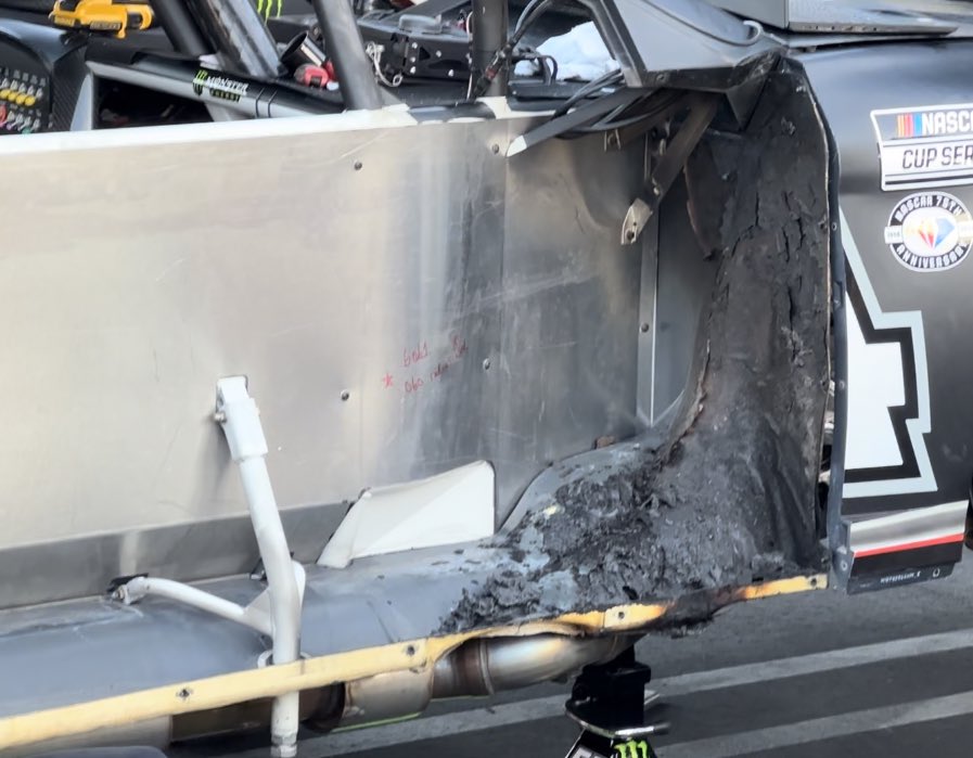 Ty Gibbs car after they removed the door foam.