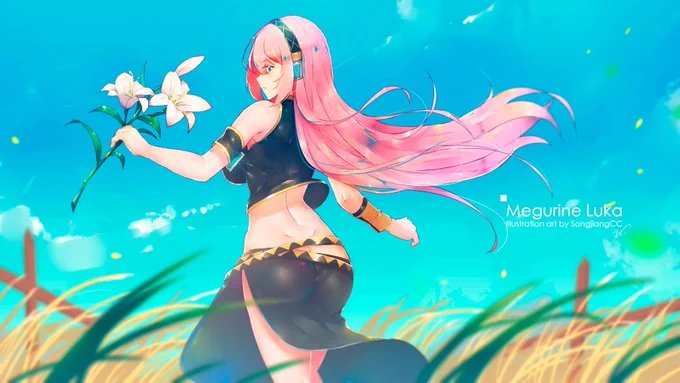 Good morning Luka--(Take it as my compensation after being late.)#VOCALOID #megurineluka #巡音ルカ #巡音ルカ誕生祭2023 #イラスト #illustration 