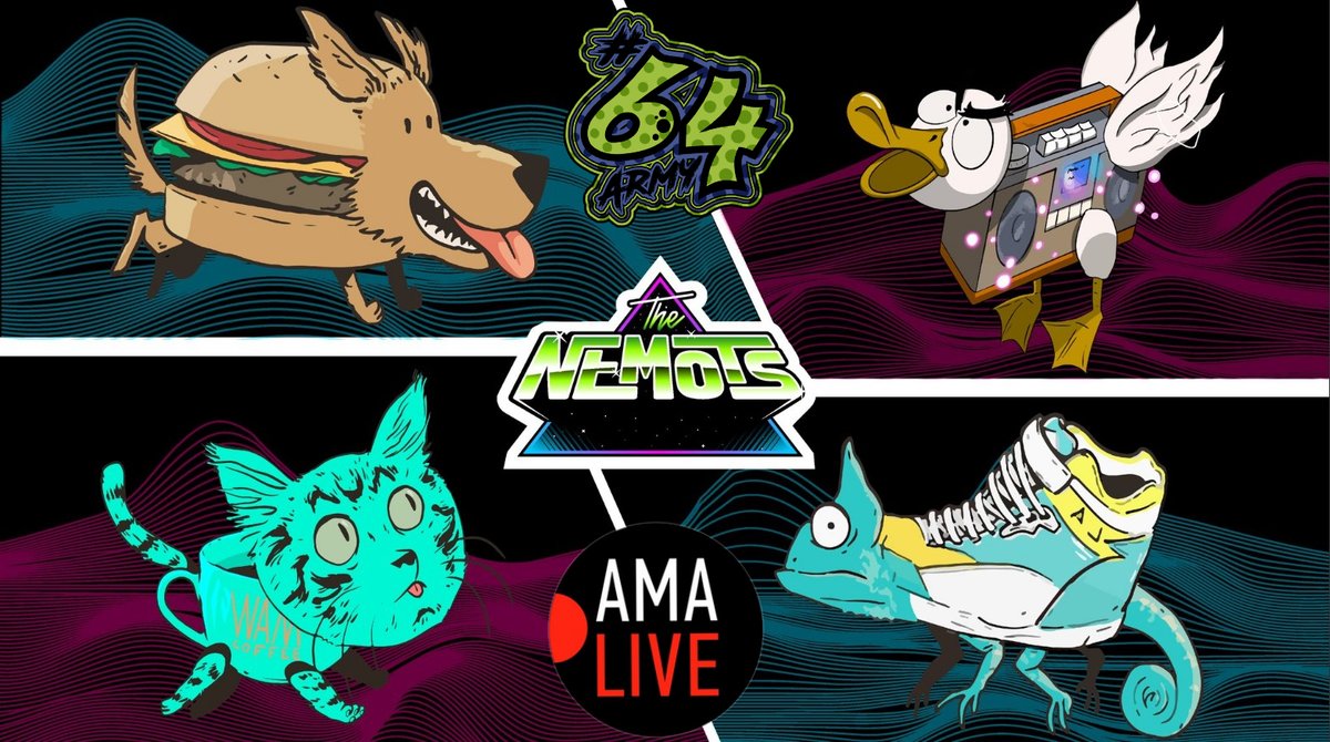 i64StudioNFTs's tweet image. Man I am ELATED to announce this
On Monday 👀💙
We have 1st EVER #64ARMY x @TheNemots stream!
WAIT
THERE&apos;S MORE
This will not only be a 🔥 stream but ALSO a LIVE AMA! W/ @DerekLaPorte

Tag 3 frens I got some 🎁s! 👀
#Web3gaming #gaming #tcg #nemots #NFTGaming #NFTs #NFTGame #AMA