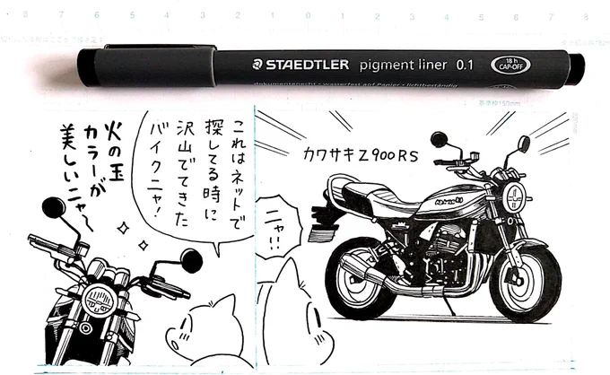 カワサキZ900RSにニャン太うっとり。#ネコライダー #バイク 