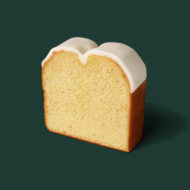 dolphinforehead's tweet image. starbucks lemon loaf looks like phoebe bridgers