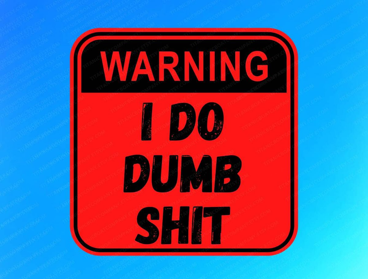 Warning I Do Dumb Shit funny sticker, hardhat sticker, hydro flask sticker,  sticker for hard hat, funny warning sign #etsy #funnysticker #funnystickeradult #hardhatsticker etsy.me/3YqpdW4