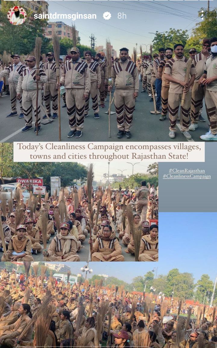imVickyMansa's tweet image. The enthusiasm of everyone, whether children, youth or elderly, was seen yesterday in the Rajasthan Cleanliness Campaign. This cleanliness campaign started by Saint Gurmeet Ram Rahim Ji is making the whole society free from new diseases. #GiftOfCleanliness #CleanedRajasthan