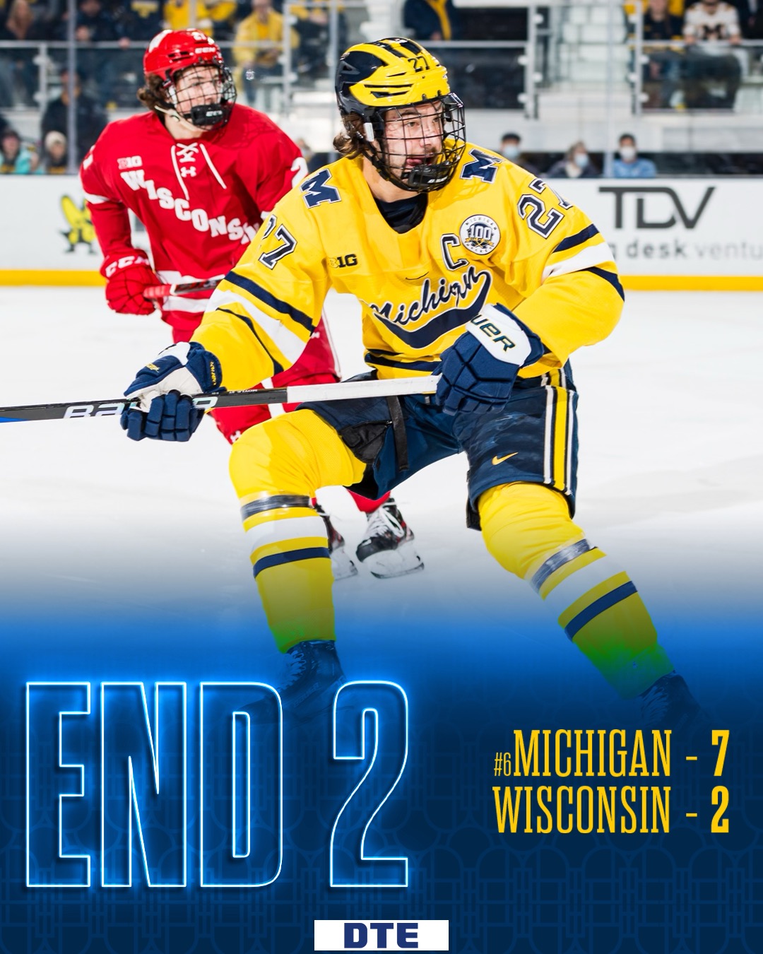 Michigan Hockey on Twitter "Michigan leads Wisco 72 after ️ GoBlue