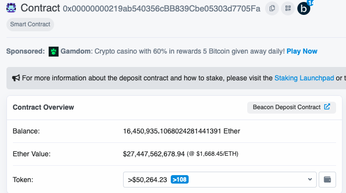 MetaDaily_main's tweet photo. #MetaDaily🚩: The total value of #Ethereum 2.0 deposit contracts reached ⚡️▶️16,450,935 ETH, a record high. ❤️🔥❤️🔥#ETH #cryptocurrencies #CryptoNews #cryptomarket #investing #blockchains https://t.co/3xLKX9kd0A