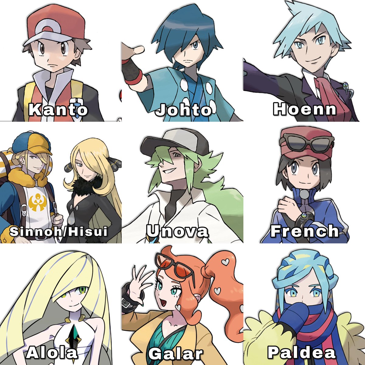 Here's my fave Pokemon characters from each region - thoughts?? 