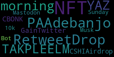 infokalyptisch's tweet photo. Trending in my timeline now:  #NFT (2)  #PAAdebanjo (1)  #RetweetDrop (1)  #morning (1)  #YAZ (1)  #TAKPLEELM (1)  #GainTwitter (1)  #CBONK (1) https://t.co/WGtFtx3vUh