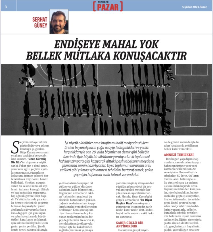 hserhatguney's tweet photo. @gazetepencere Pazar ekinde bu hafta, seçime giderken panik ve telaşın zararlı etkilerine dair…

https://t.co/nM7LqY9Qb2 https://t.co/zgGAfU2KGH