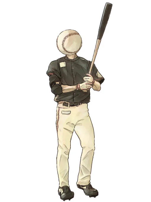 今日は #プロ野球の日 とのことなので、野球ボール頭さん再掲します #異形頭 #objecthead 