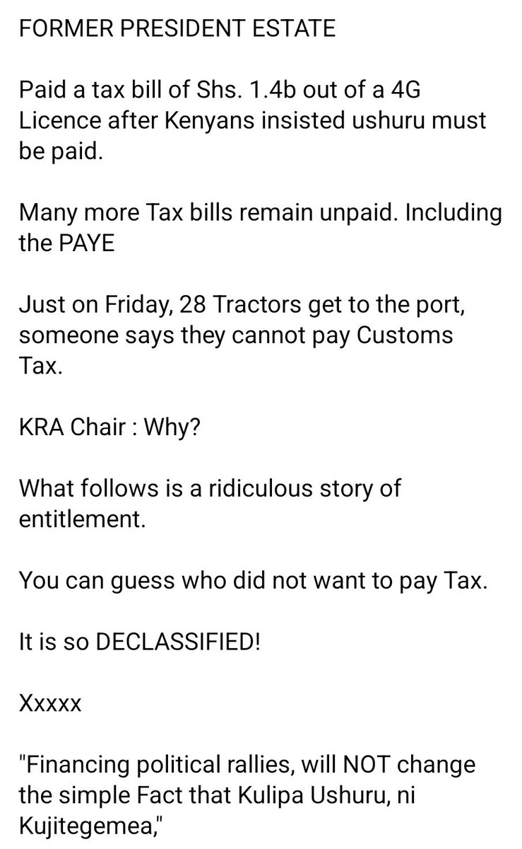 OleItumbi's tweet photo. Kulipa Ushuru ni Kujitegemea...

HNIB Agents are picking the reports attached..

It is so DECLASSIFIED! https://t.co/pfwDblW0nR