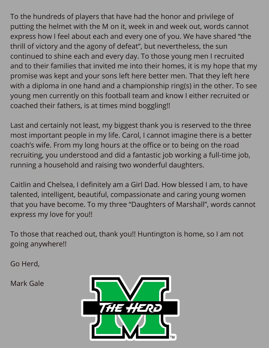 MarkGale3's tweet photo. @HerdFB &amp; @marshallu I would do it all over again!!  Thank you!!

#HerdFamily
#OneHerd
#YourBestYou https://t.co/AusaJJrzqG
