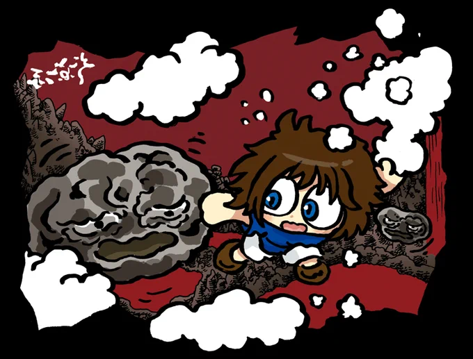 『妖怪道中記』のたろすけと顔首つき描きました。 
