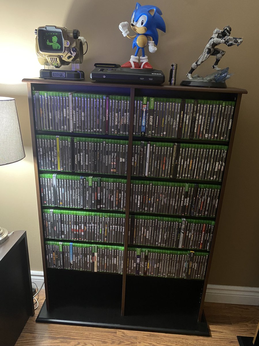 I see the “Xbox gamers don’t buy games anymore” narrative is going around again and I’m just sitting here looking at this shelf like I swear all these games I bought go into an #Xbox….🤷‍♂️