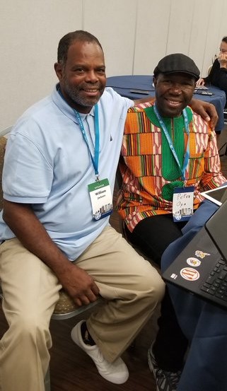 wmjackson's tweet photo. WordCamp Birmingham @wpyall Sharing a great moment at WordCamp back in the day talking about 
Chinua Achebe #ChinuaAchebe and #AfricanBloggers Worldwide, collaborations,  connections and friendships. https://t.co/HJJYFrfxBM