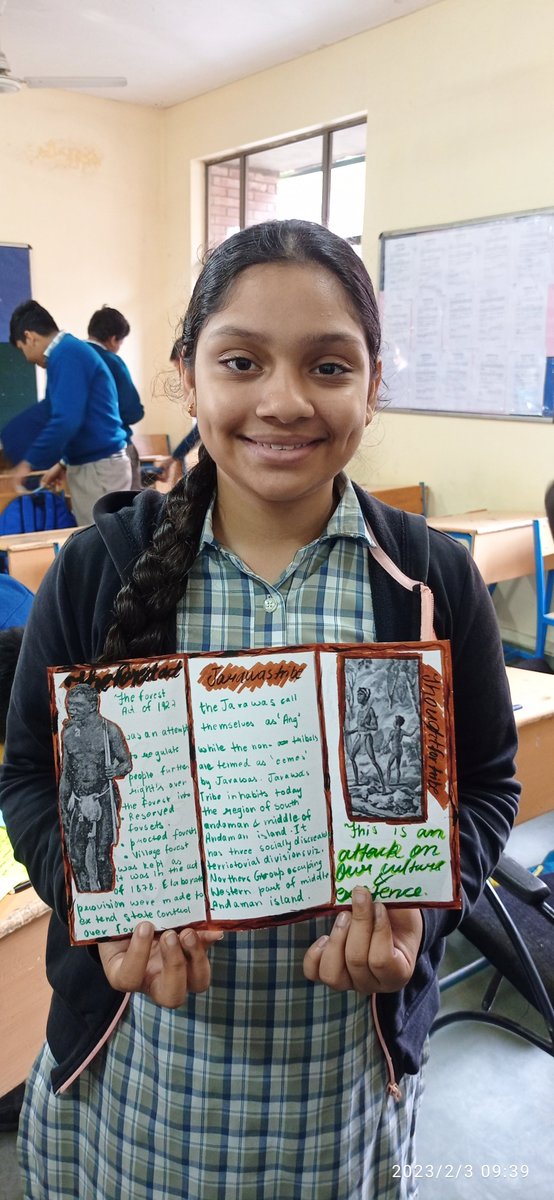 SSaurakhia's tweet photo. The students of Grade IX learnt the dialectical relationship between past &amp; present, the historiography of Tribal and Local Histories of India through Brochure-making #BackToTheFuture #ArtIntegrated Learning https://t.co/N6zBok4OYZ
